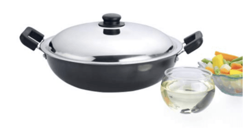 Premier Trendy Black Non Stick Kadai with SS Lid 26cm Code-129041 - Image 2